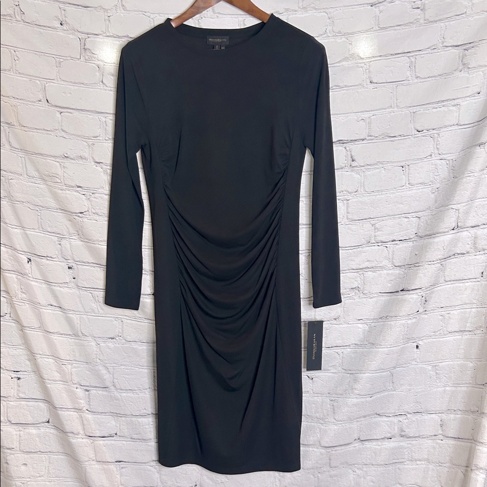 Donna Karan New York Black Long Sleeve Elegant Dress Size Medium